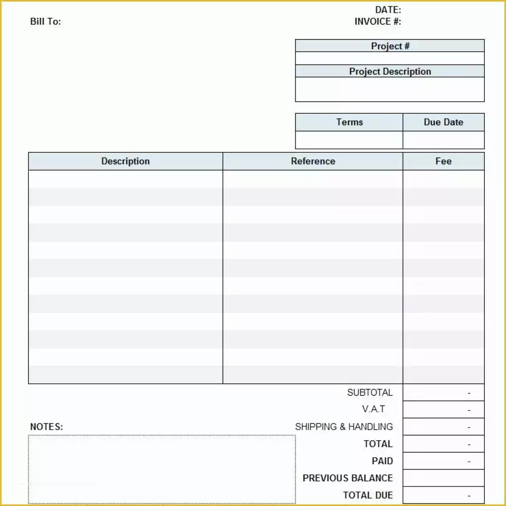 Generic Invoice Template Free Of Generic Invoice Template