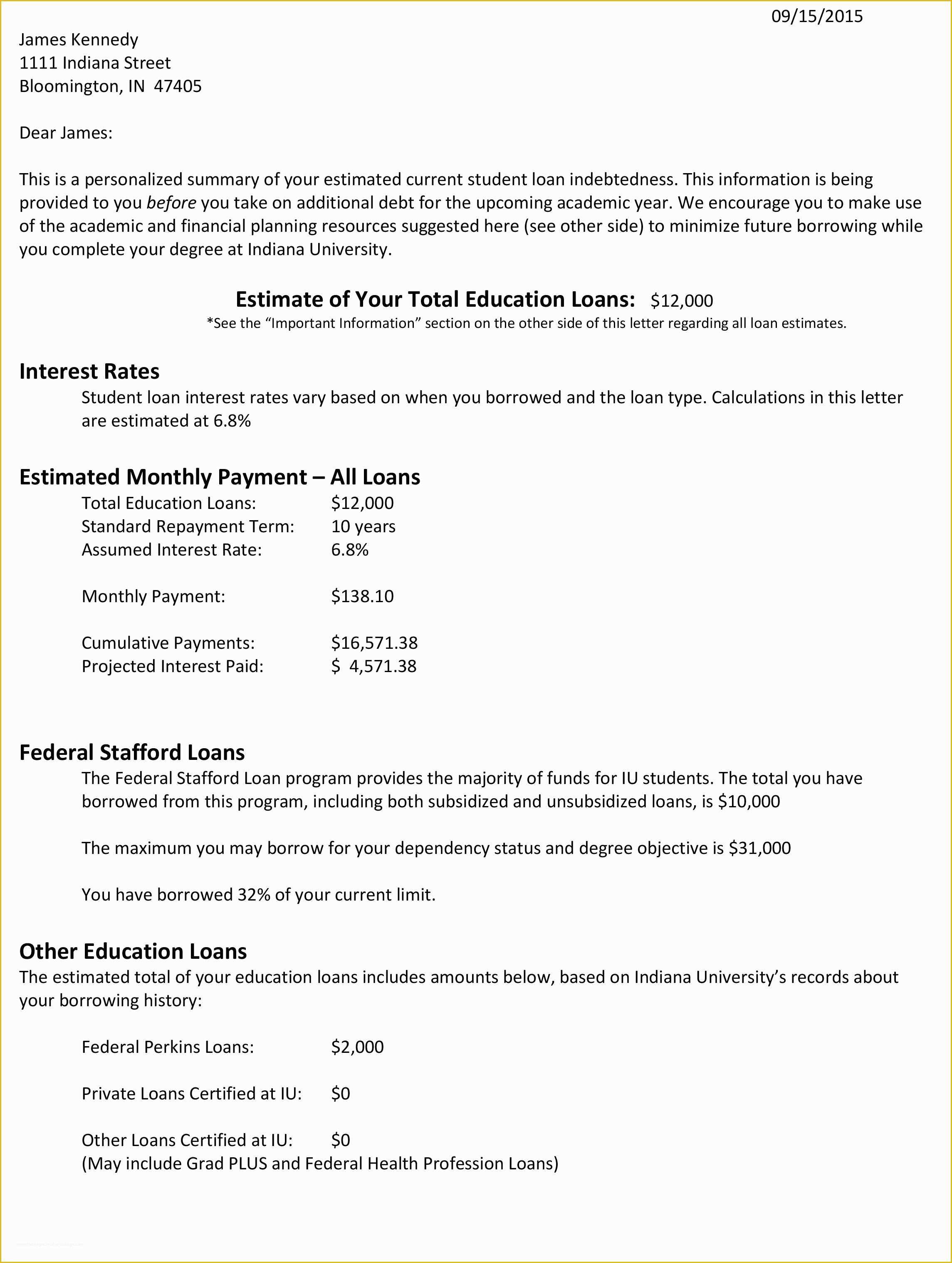 Get Out Of Debt Free Template Letters Of Indiana University