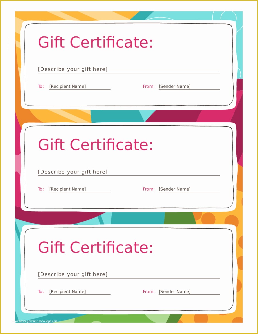 Printable Gift Certificates Pdf Free