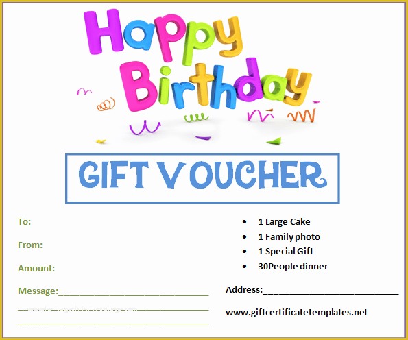 Gift Card Template Free Of Birthday Gift Certificate Templates by