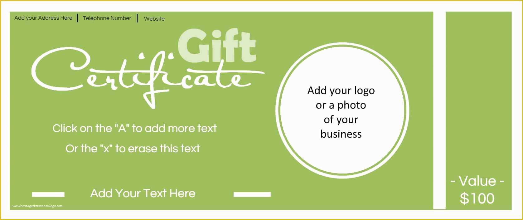 Gift Card Template Free Of Gift Certificate Template with Logo