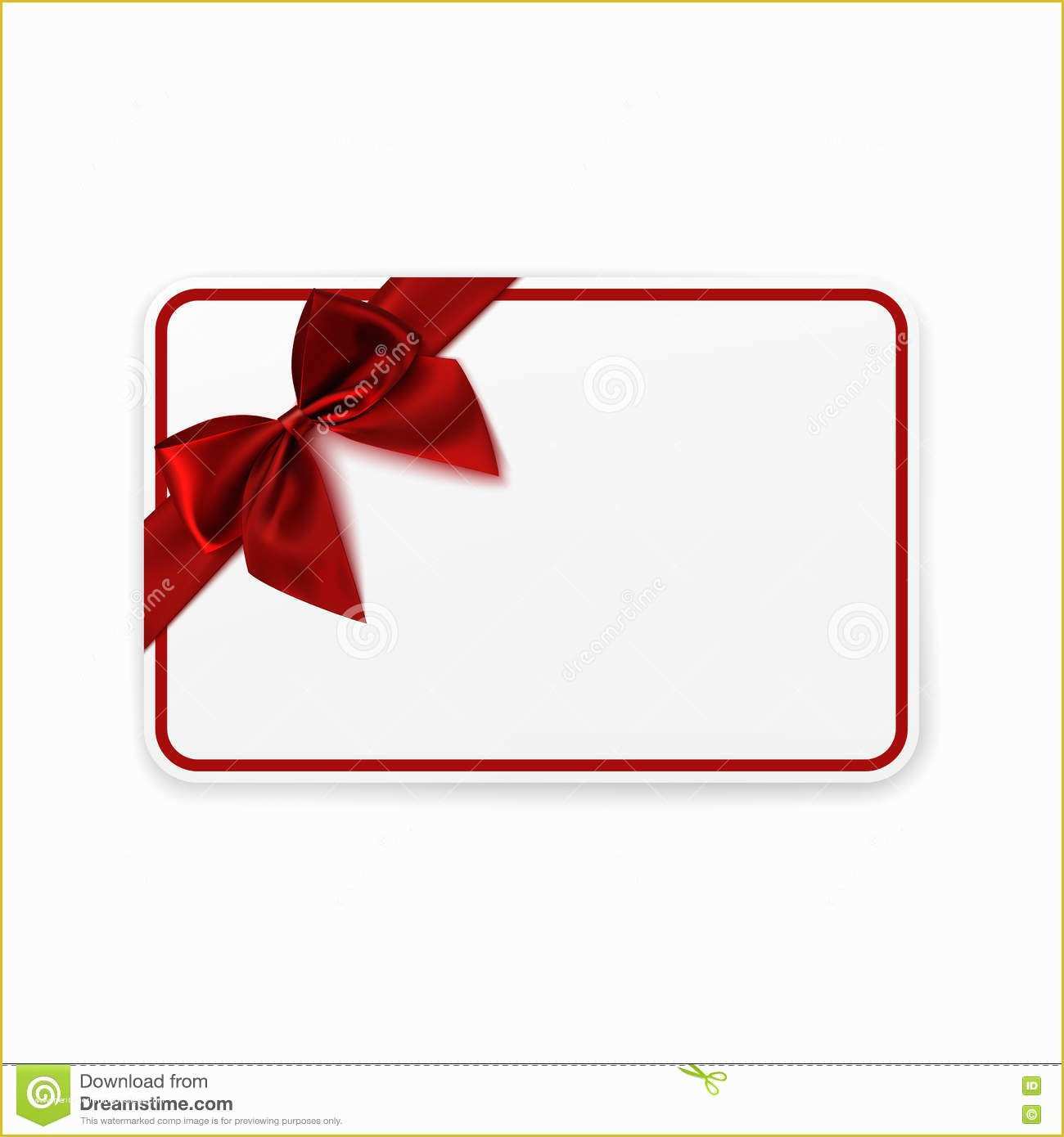 Gift Card Template Free Of White Blank Gift Card Template Stock Vector