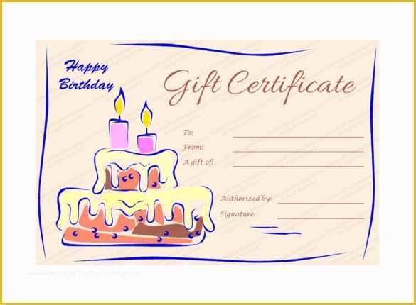 Gift Certificate Template Free Download Of Birthday Gift Certificate Templates 16 Free Word Pdf