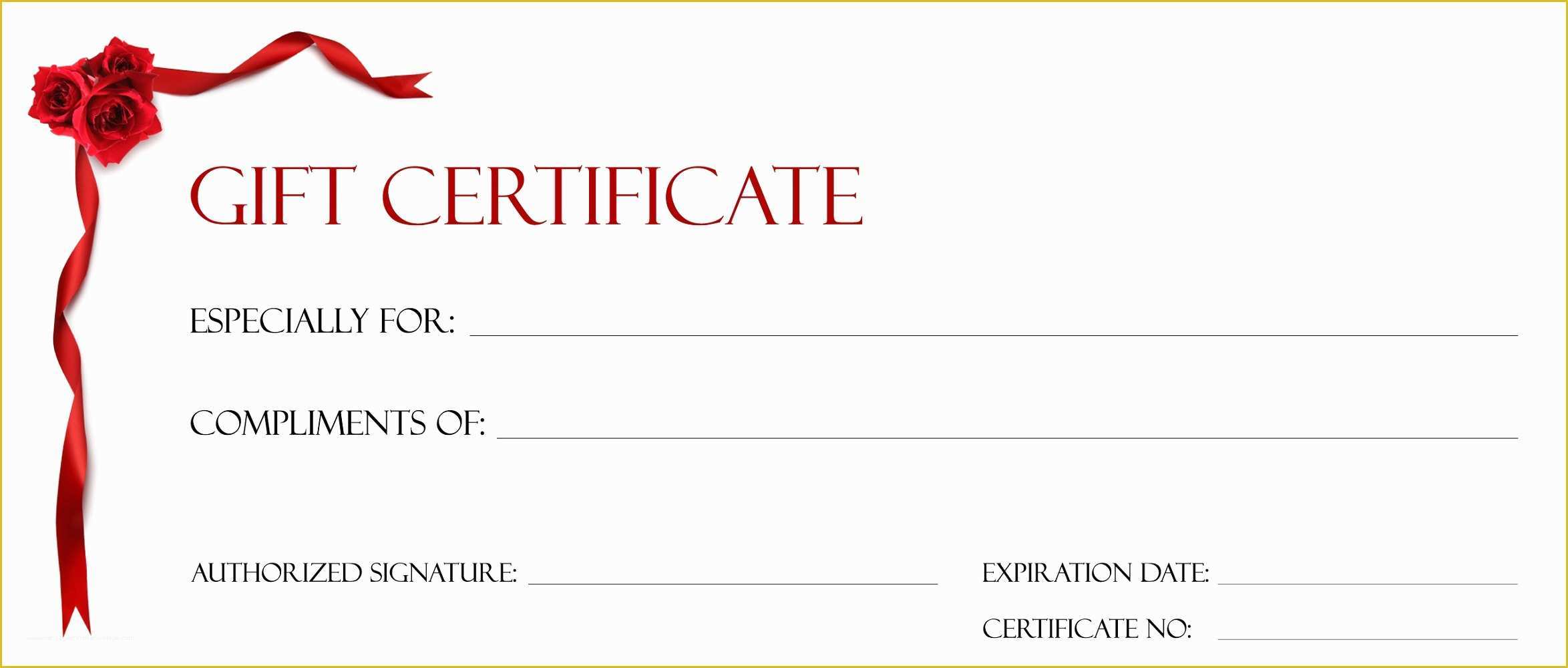Gift Certificate Template Free Of Gift Certificate Templates to Print
