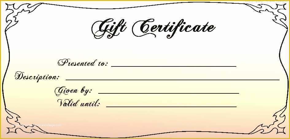 Gift Certificate Template Free Of Printable Gift Certificates Templates Free