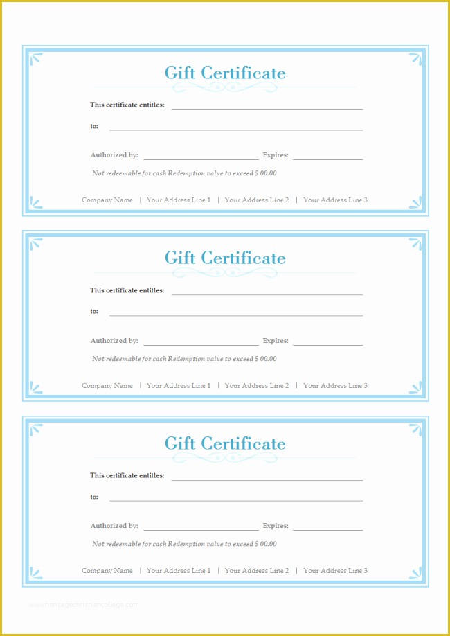 Gift Certificate Template Free Of the Gallery for Free Gift Certificate Template