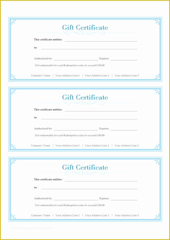 Gift Certificate Template Free Of the Gallery for Free Gift Certificate Template