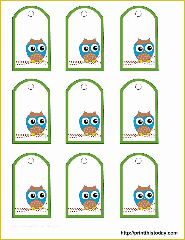 Gift Tag Template Free Of Free Owl Baby Shower Favor Tags Templates
