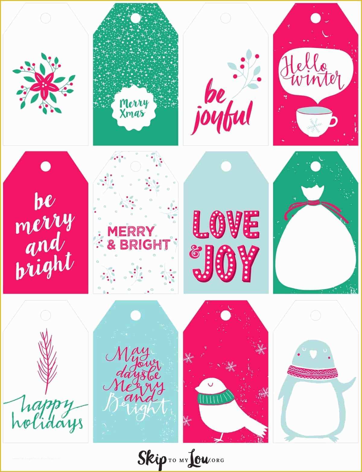 Gift Tag Template Free Of Printable Christmas Gift Tags