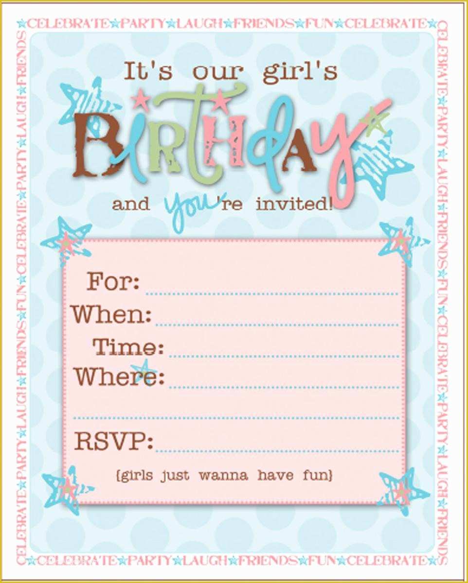 Girl Birthday Invitations Templates Free Of 21 Teen Birthday Invitations Inspire Design Cards