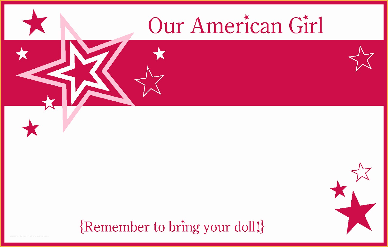 Girl Birthday Invitations Templates Free Of American Girl Party Invitation Template