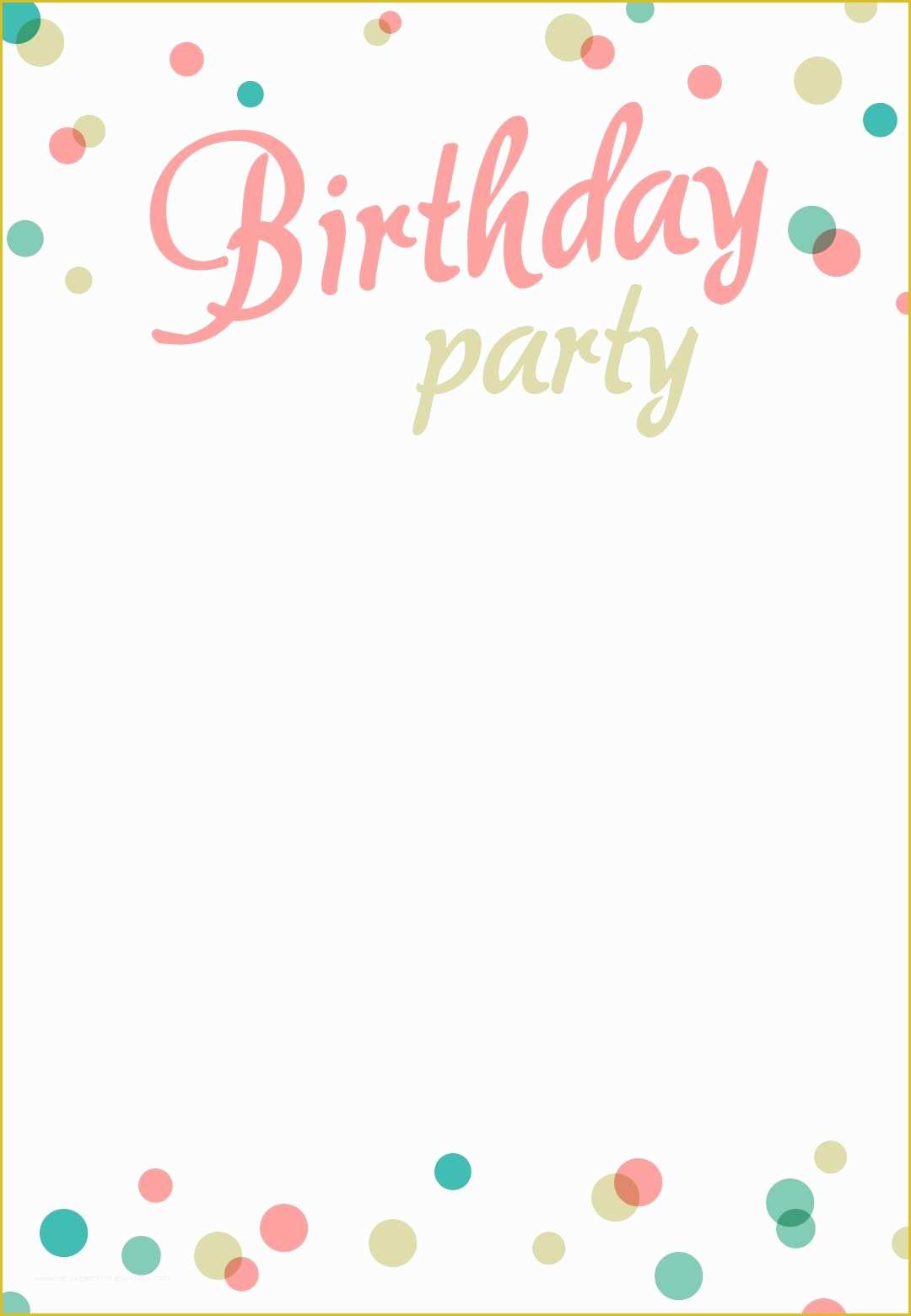 Girl Birthday Invitations Templates Free Of Birthday Party Invitation Free Printable