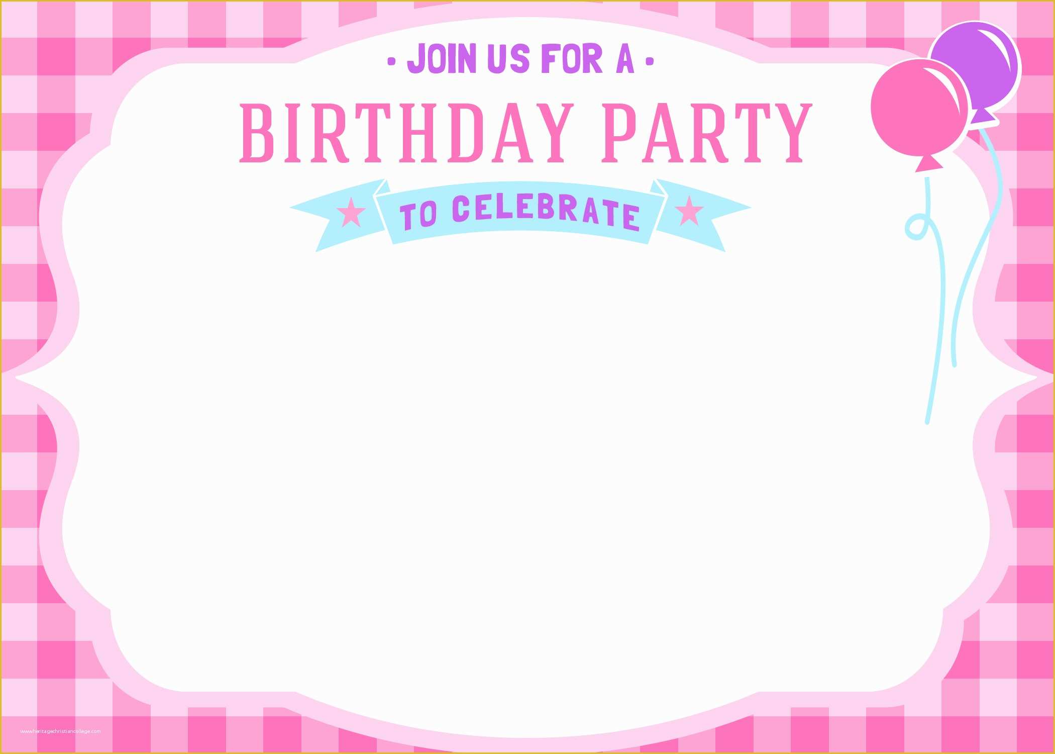 Girl Birthday Invitations Templates Free Of Free Printable Girls Birthday Invitations – Free Printable