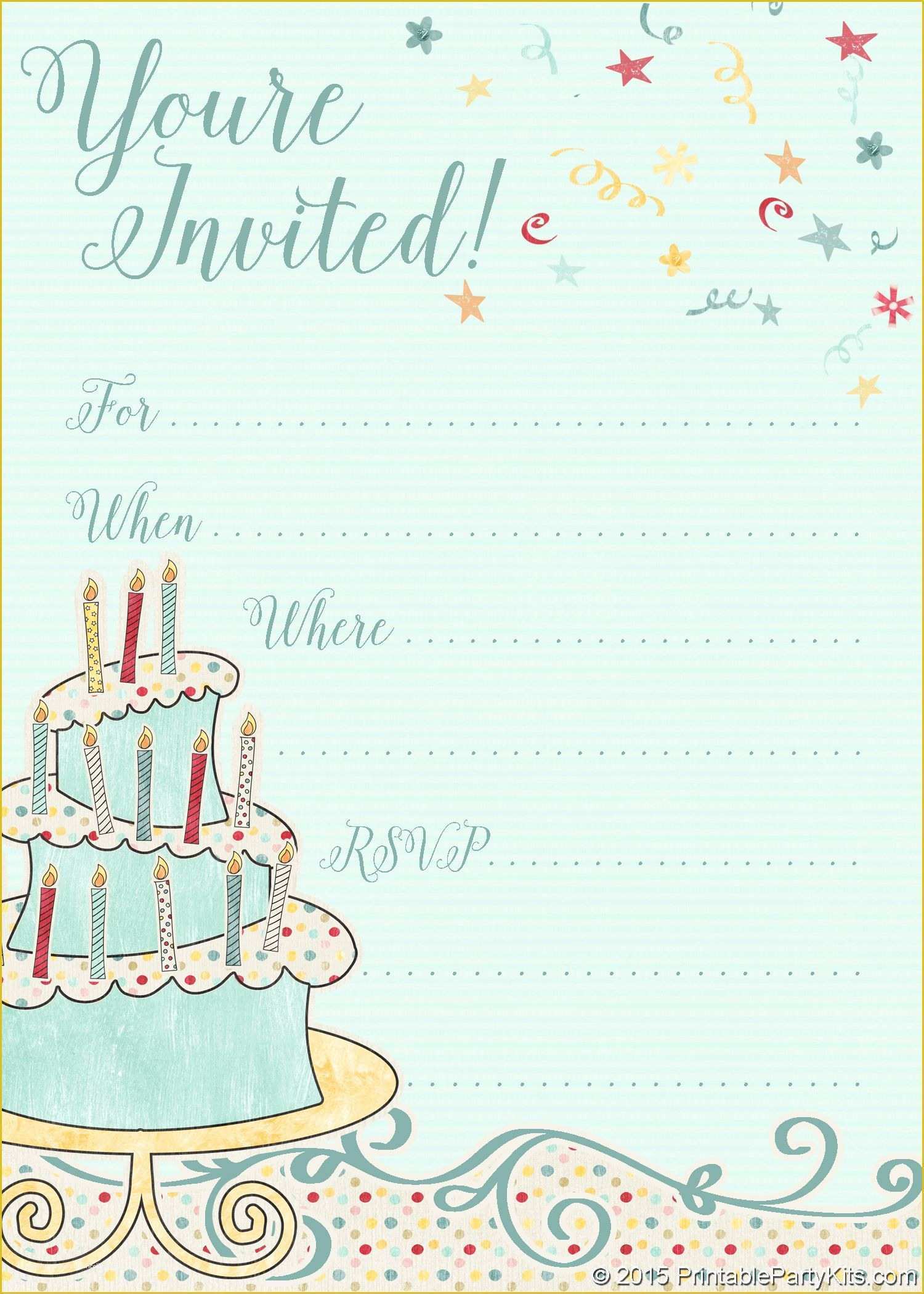 Girl Birthday Invitations Templates Free Of Free Printable Whimsical Birthday Party Invitation