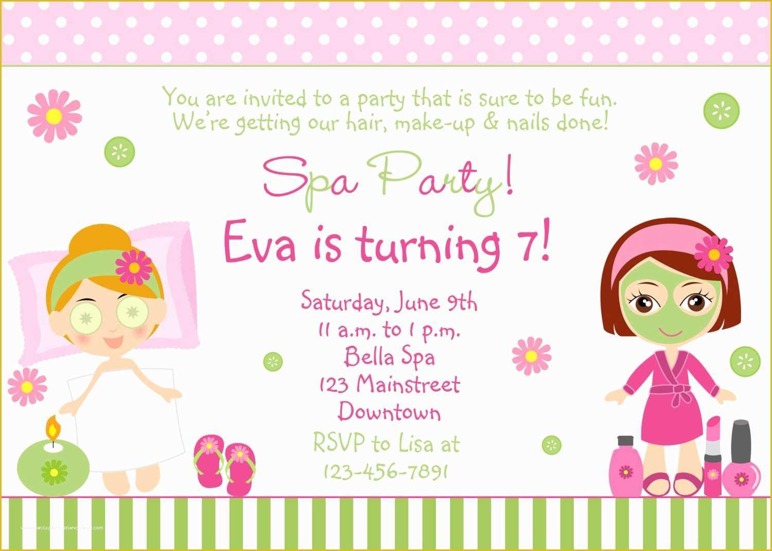 Girl Birthday Invitations Templates Free Of Free Spa Party Invitations Printables Girls – Invitetown