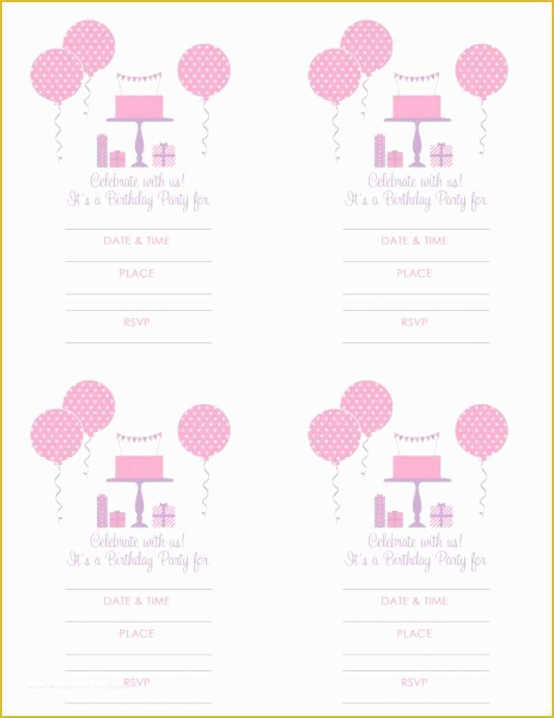 Girl Birthday Invitations Templates Free Of Girls Birthday Invitation Free Printable – orderecigsjuice