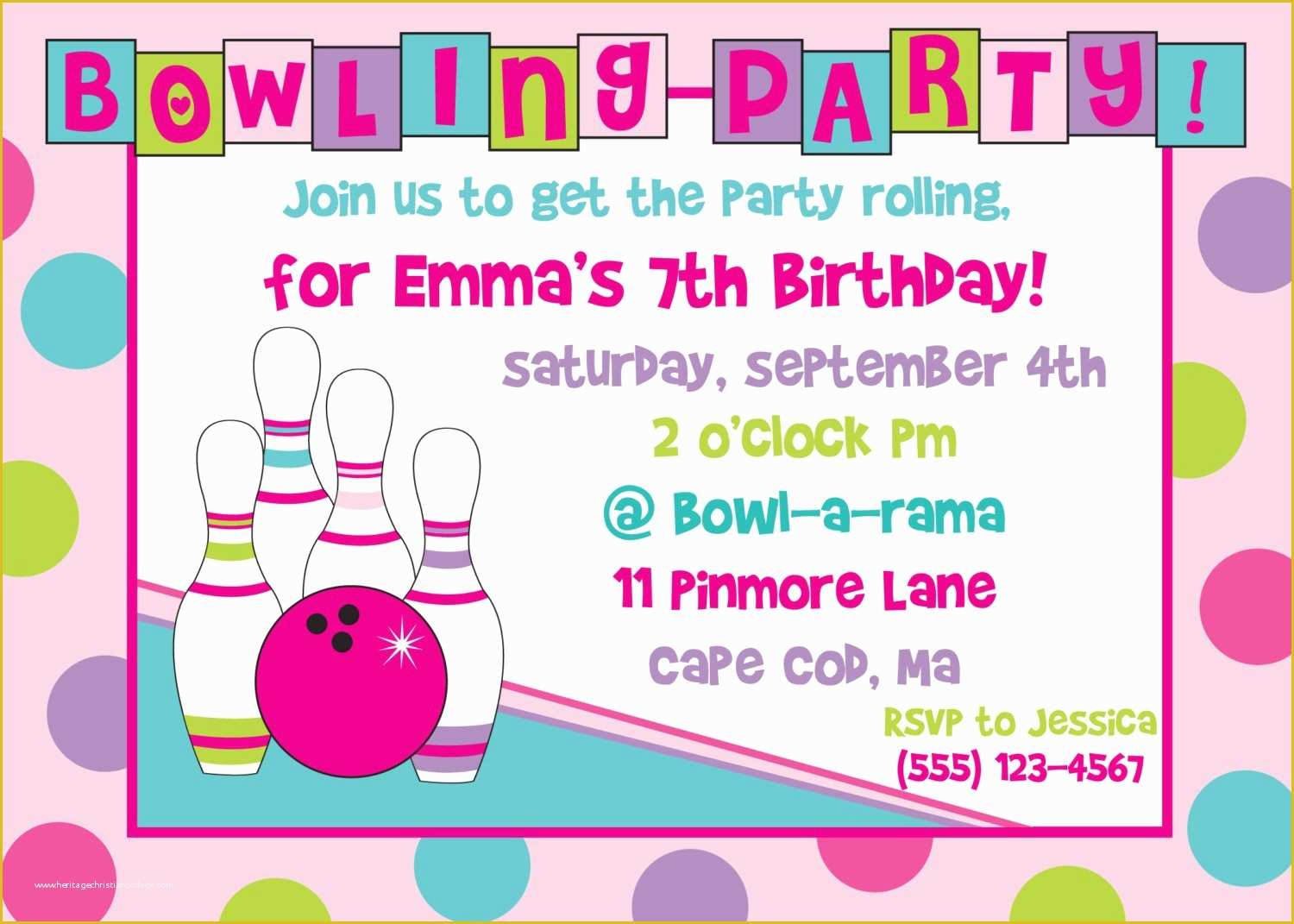 Girl Birthday Invitations Templates Free Of Printable Bowling Birthday Party Invitations