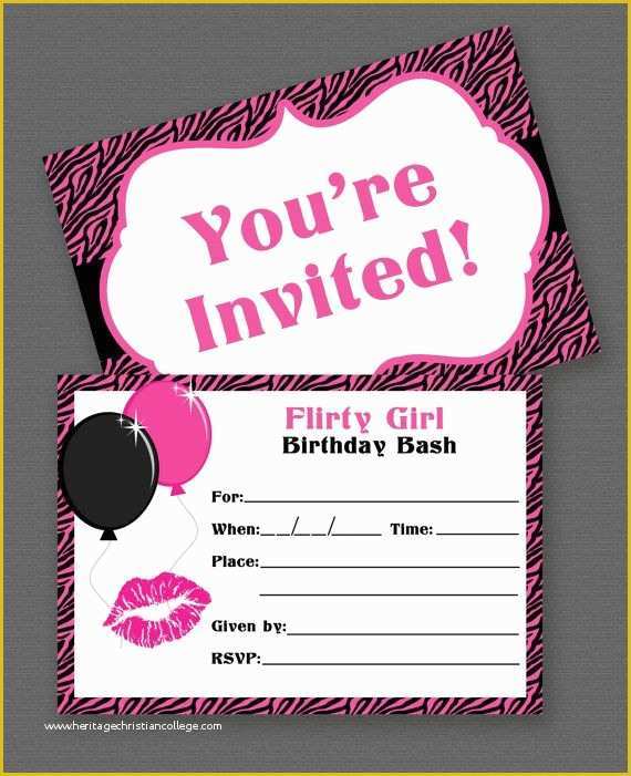 Girl Birthday Invitations Templates Free Of Printable Girl Birthday Invitations