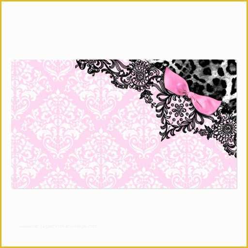 Girly Business Cards Templates Free Of 311 Dream In Leopard &amp; Lace Girly Pink Name Card Double