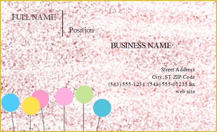Girly Business Cards Templates Free Of Girly Business Card Templates