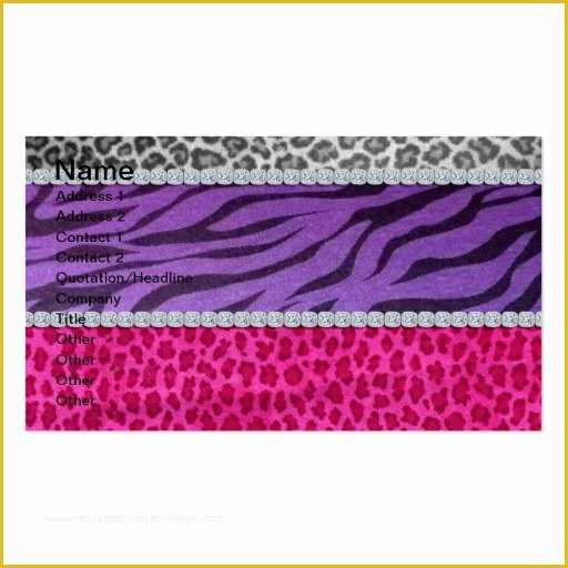 Girly Business Cards Templates Free Of Girly Diamond Animal Print Double Sided Standard Business