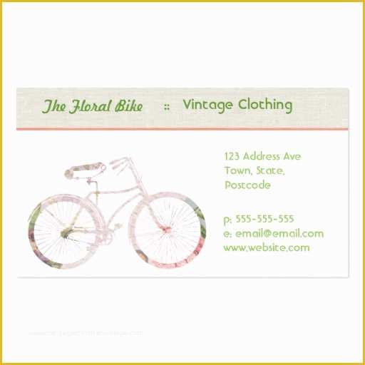 Girly Business Cards Templates Free Of Girly Floral Bike Double Sided Standard Business Cards
