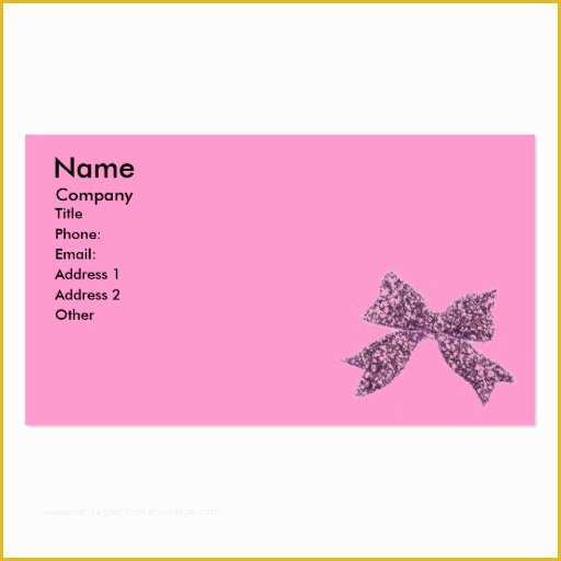 Girly Business Cards Templates Free Of Girly Pink Black and Bow Double Sided Standard Business