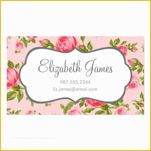 Girly Business Cards Templates Free Of Girly Vintage Roses Floral Print Business Card
