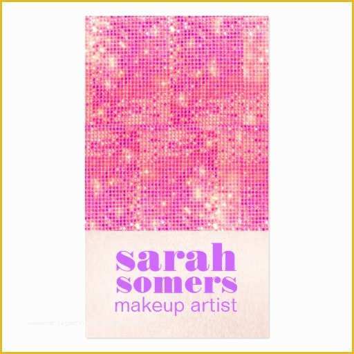 Girly Business Cards Templates Free Of Makeup Artist Hot Pink Girly Sequins Business Card