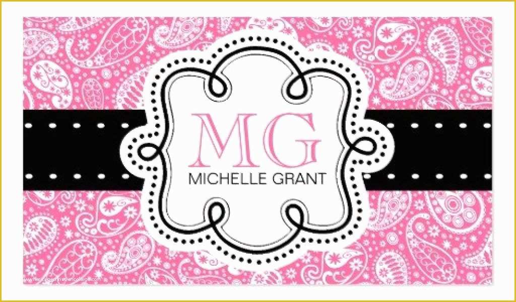 Girly Business Cards Templates Free Of Paisley Templates Free