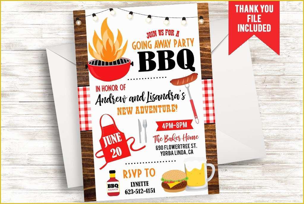Going Away Flyer Template Free Of Going Away Party Invitation Invite Digital Moving Bbq