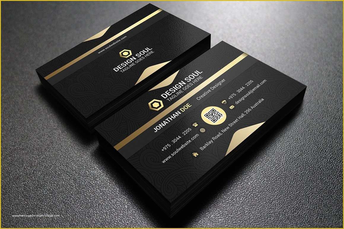 Gold Business Card Template Free Of 25 Black and Gold Business Card Templates