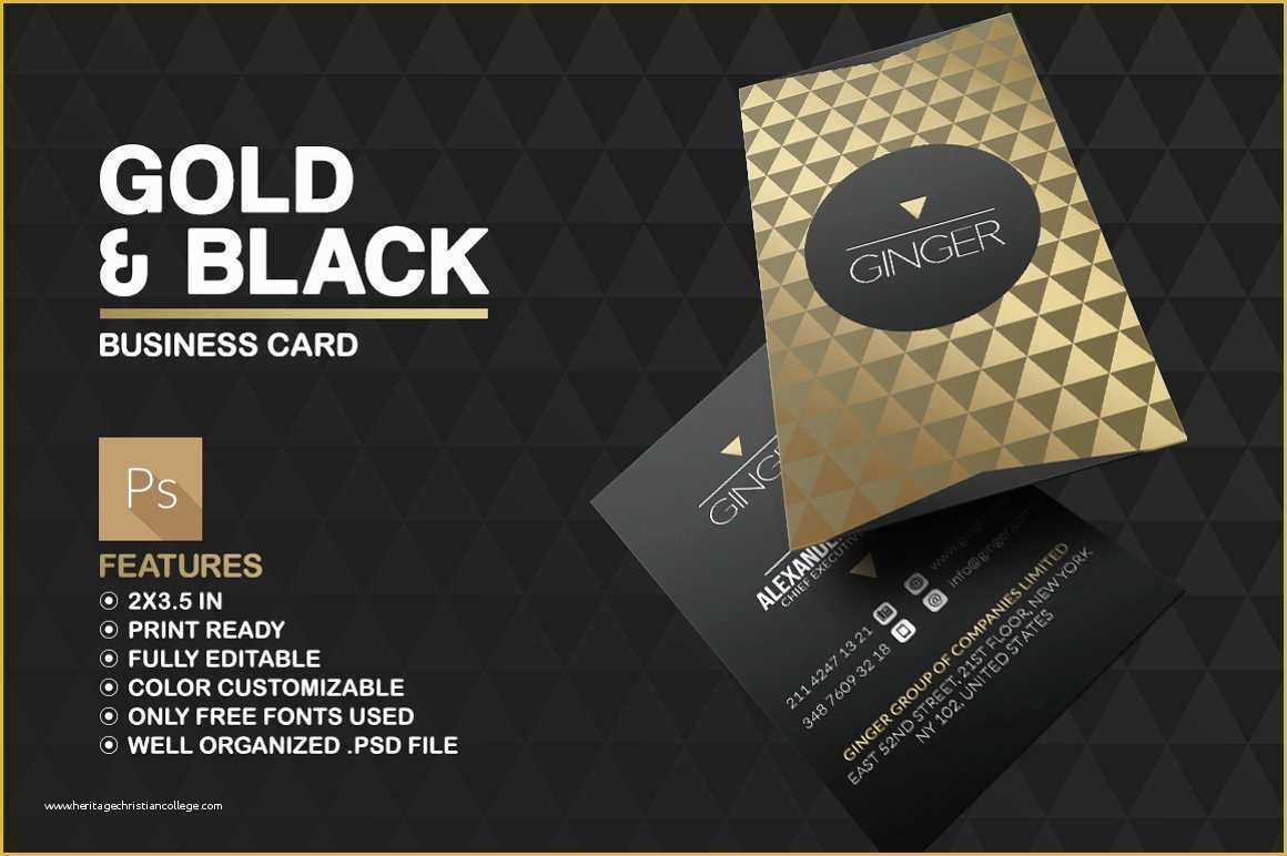 Gold Business Card Template Free Of 25 Black and Gold Business Card Templates