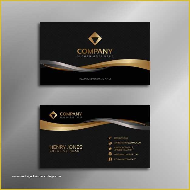 Gold Business Card Template Free Of Black and Gold Business Card Vector