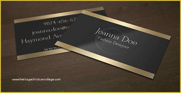 Gold Business Card Template Free Of Black and Gold Fashion Designer Business Card Template On