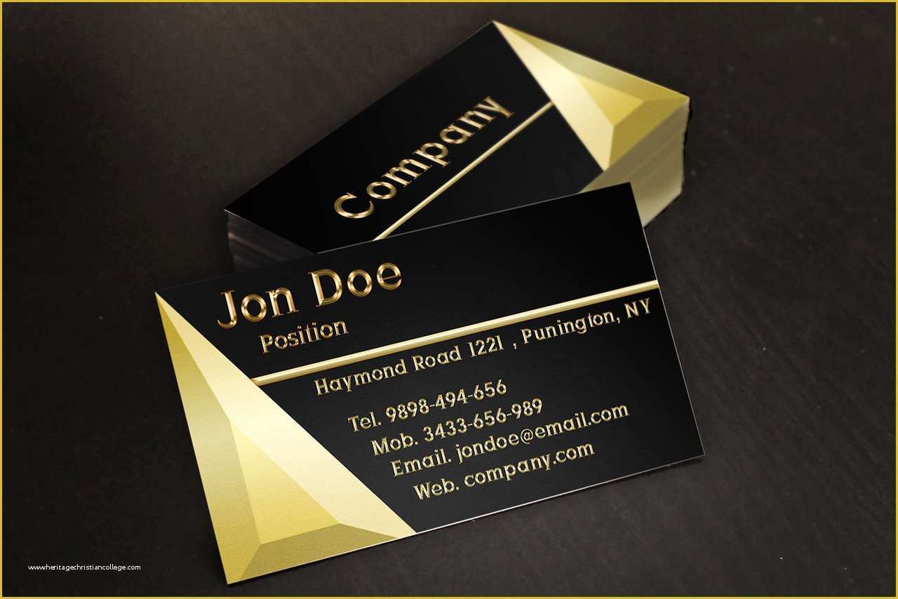 Gold Business Card Template Free Of Black and Gold Jewelry Business Cards Template by