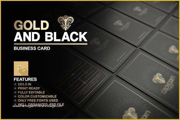 Gold Business Card Template Free Of Gold and Black Business Card Business Card Templates On