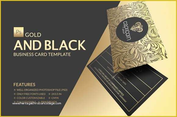 Gold Business Card Template Free Of Gold and Black Business Card Business Card Templates On