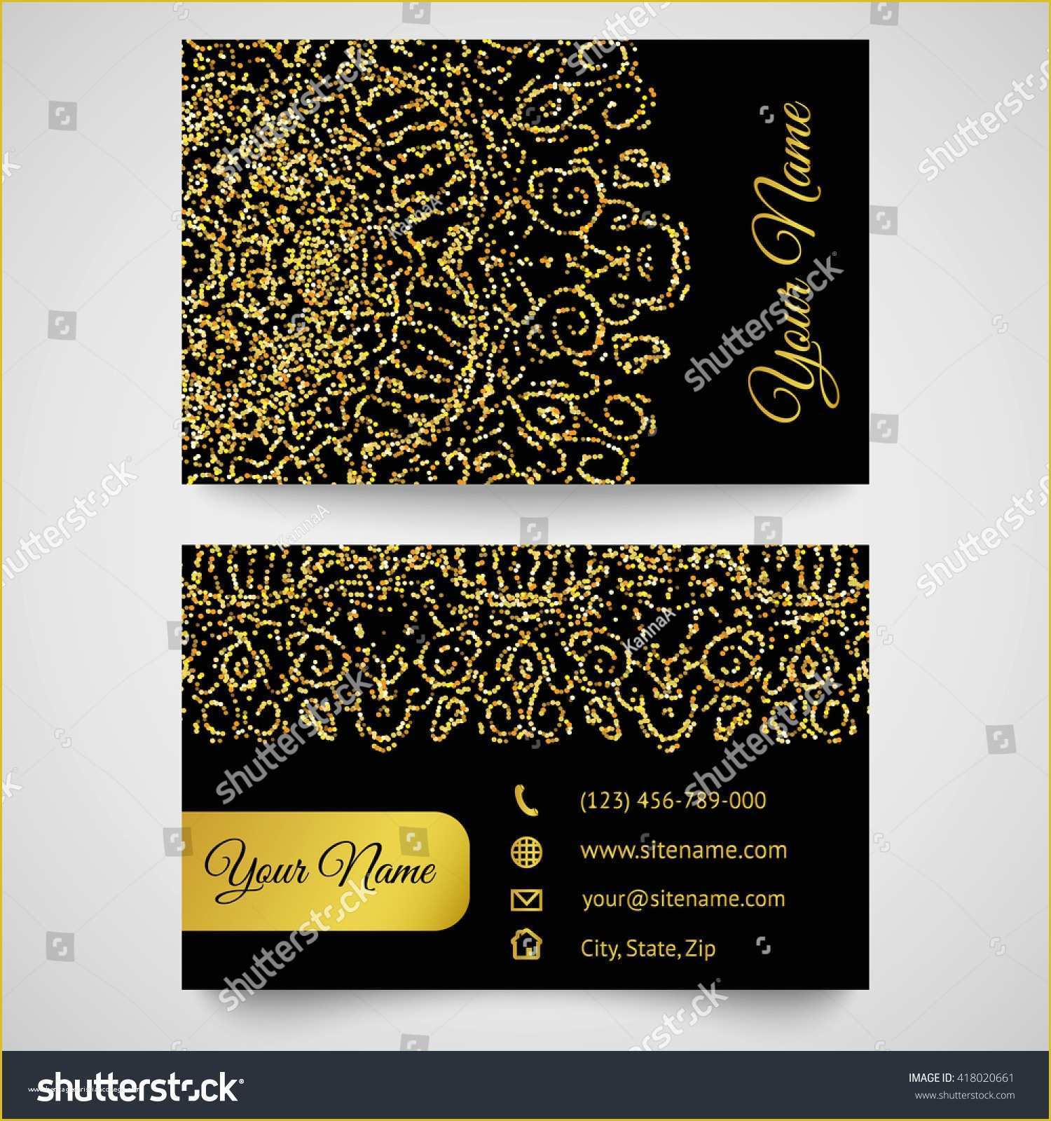 Gold Business Card Template Free Of Gold Business Card Template Bright Golden Stock