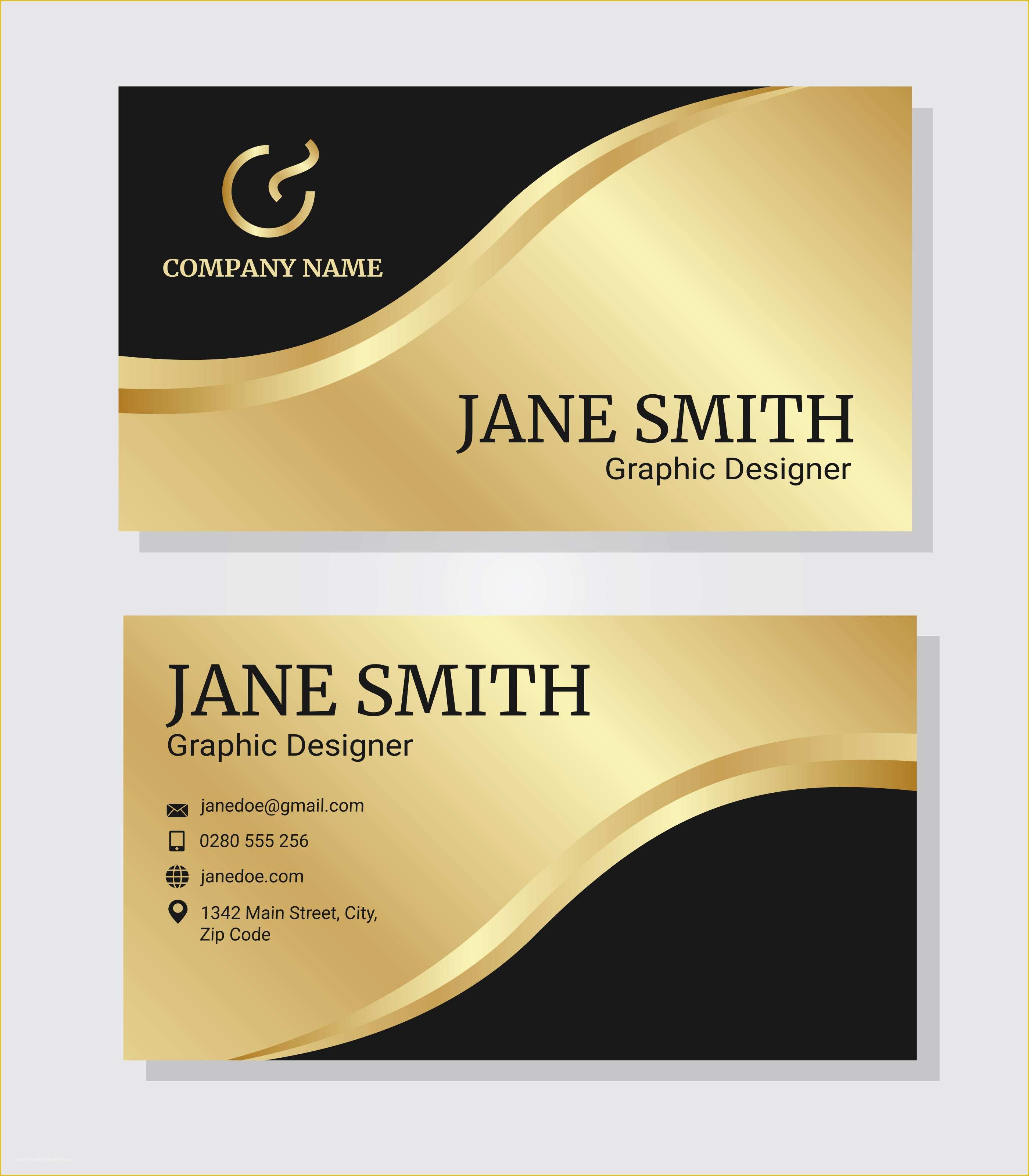 Gold Business Card Template Free Of Gold Corporate Business Card Template Download Free