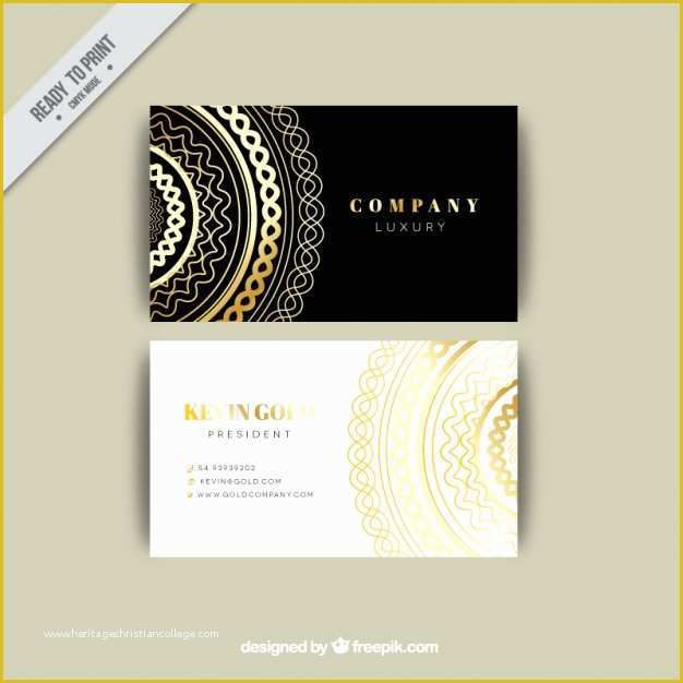 Gold Business Card Template Free Of Luxurious Business Card Template Vector