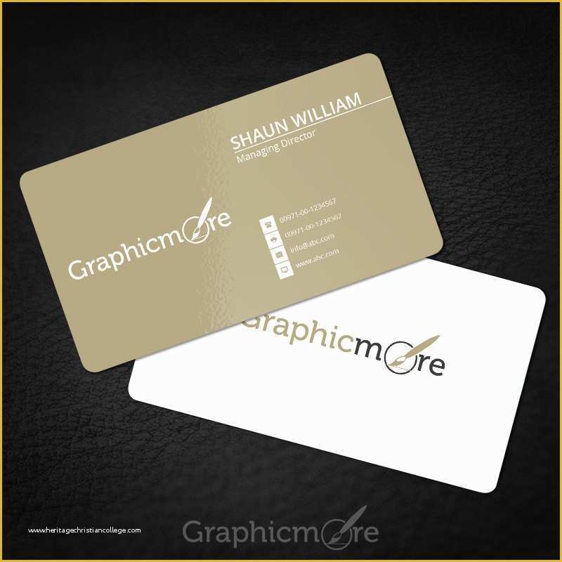 Gold Business Card Template Free Of Rounded Corner Gold Business Card Template &amp; Mockup Free Psd