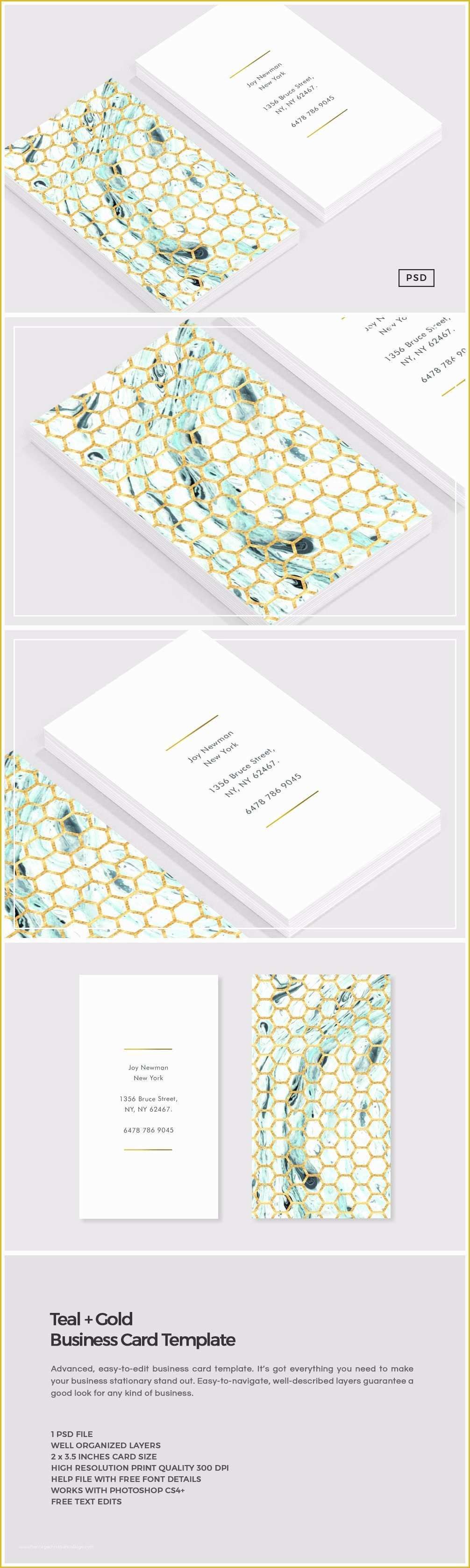 Gold Business Card Template Free Of Teal Gold Business Card Template Business Card