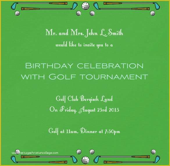 Golf Party Invitation Template Free Of 25 Fabulous Golf Invitation Templates & Designs