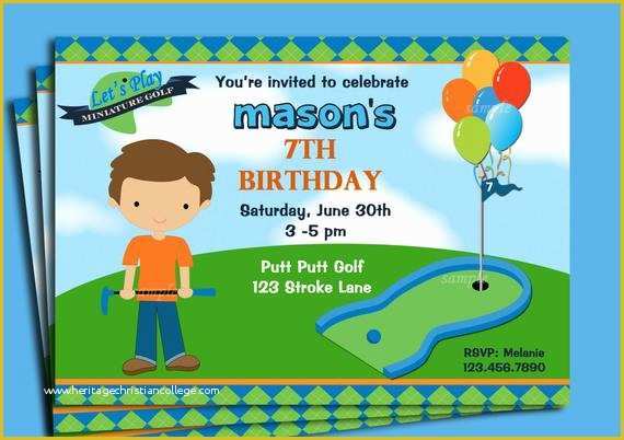 Golf Party Invitation Template Free Of Boy S Golf Invitation Printable or Printed with Free