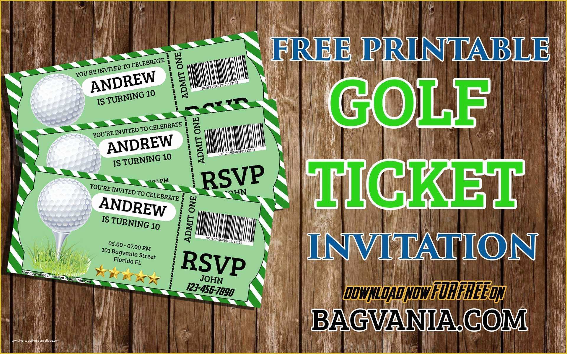 Golf Party Invitation Template Free Of Free Golf Ticket Invitation Template – Psd File
