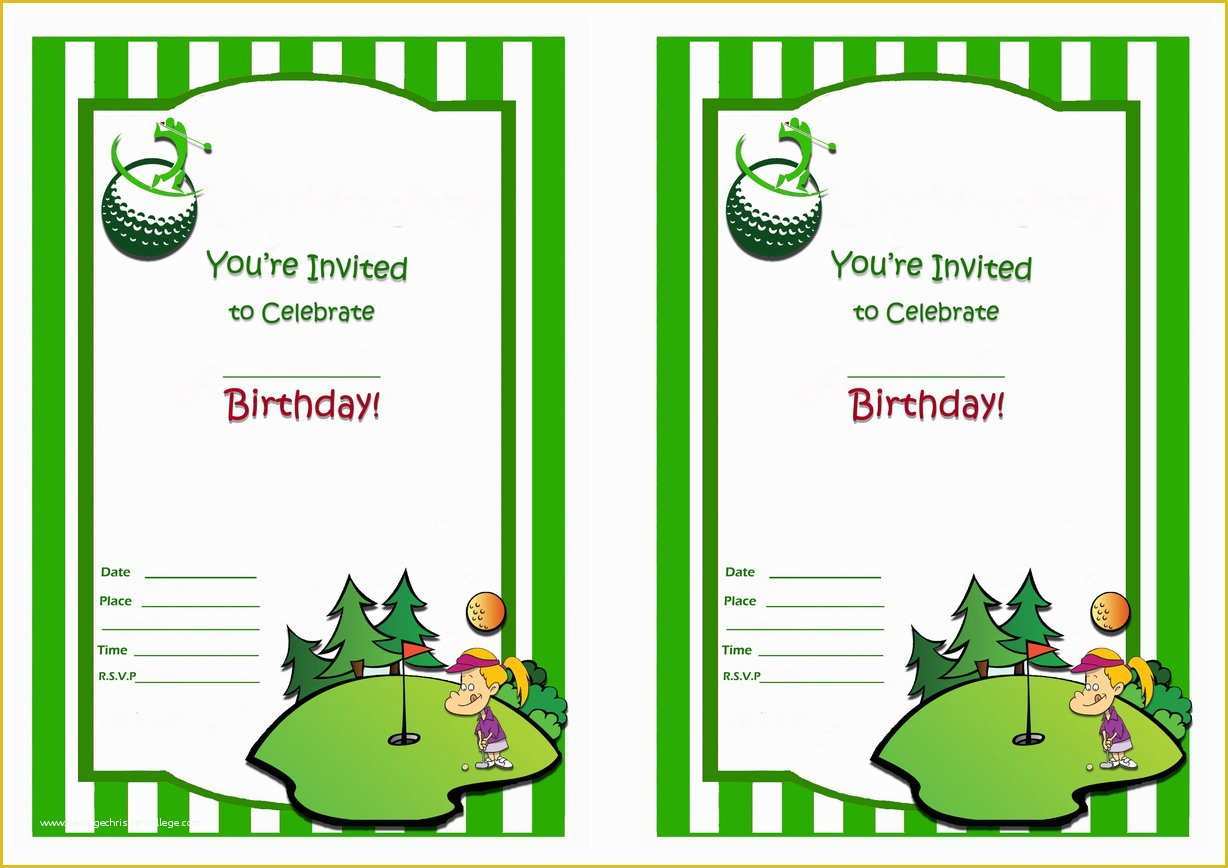 Golf Party Invitation Template Free Of Golf Birthday Invitations – Birthday Printable