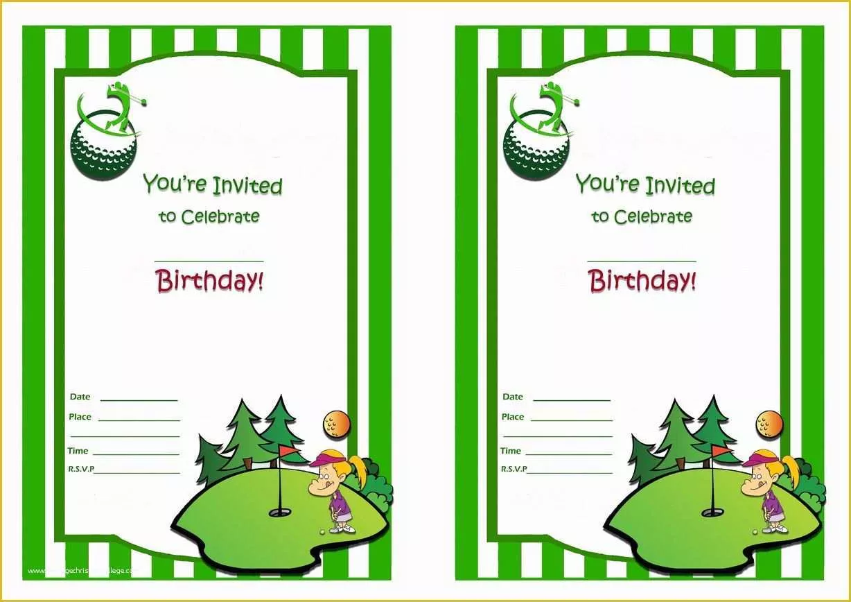 Golf Party Invitation Template Free Of Golf Free Printable Birthday Party Invitations