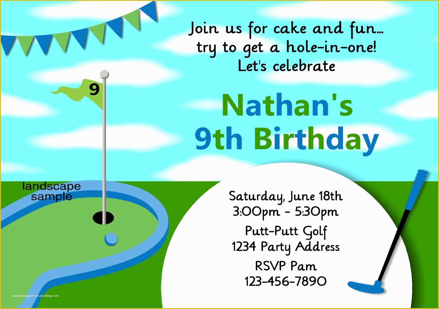 Golf Party Invitation Template Free Of Golf Themed Birthday Invitations 