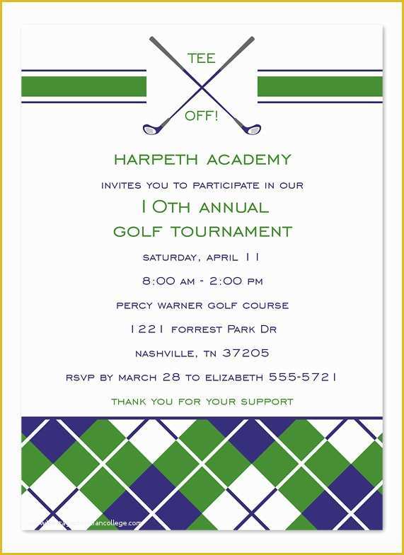 Golf Party Invitation Template Free Of Golf tournament Corporate Invitations by Invitation